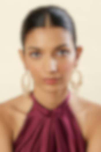 Gold Plated Mirror Filigree Drop Earrings by Isharya at Pernia's Pop Up Shop