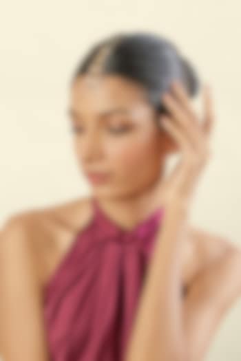 Gold Plated Hand-Cut Mirror Filigree Maangtikka by Isharya at Pernia's Pop Up Shop