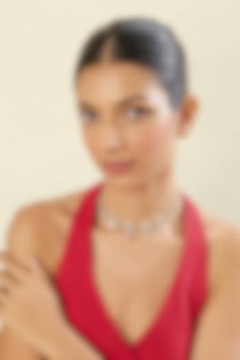 Gold Plated Hand-Cut Mirror & Crystal Zirconia Choker Necklace by Isharya at Pernia's Pop Up Shop