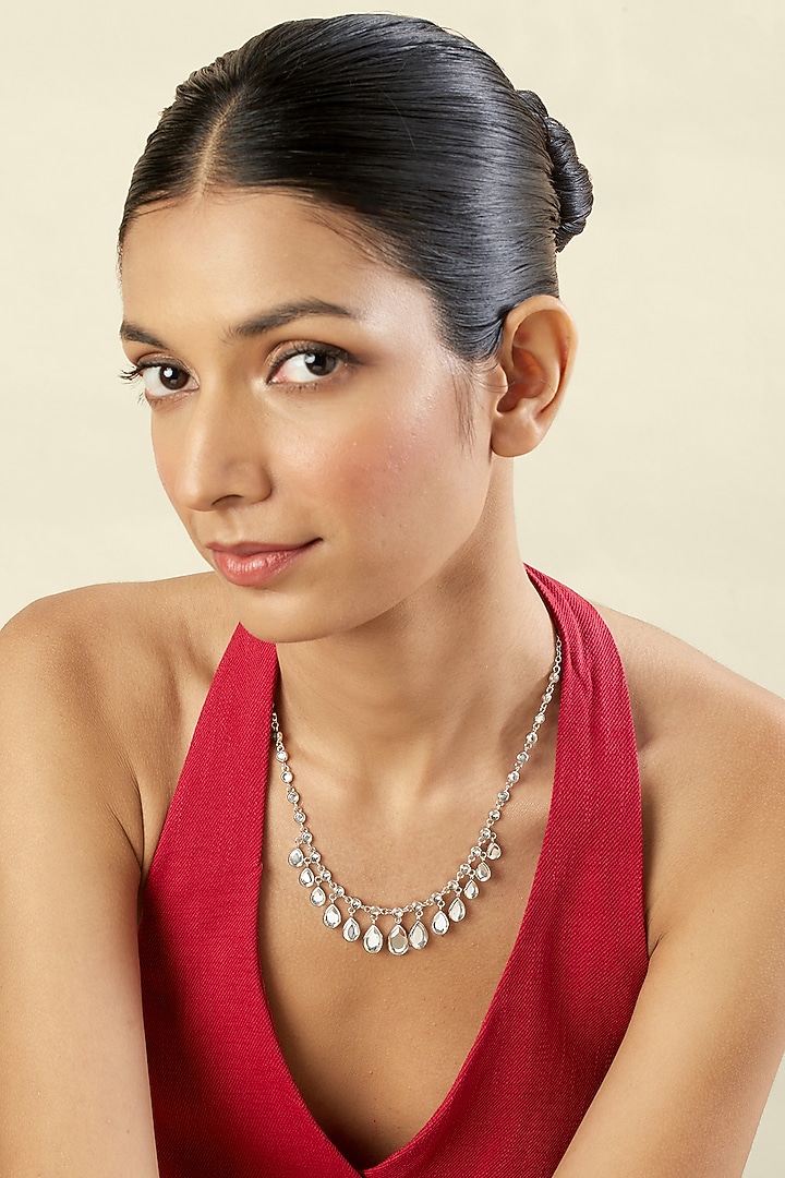 Gold Plated Hand-Cut Mirror Filigree Pendant Necklace by Isharya at Pernia's Pop Up Shop