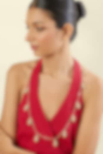 Gold Plated Hand-Cut Mirror Filigree Long Necklace by Isharya at Pernia's Pop Up Shop