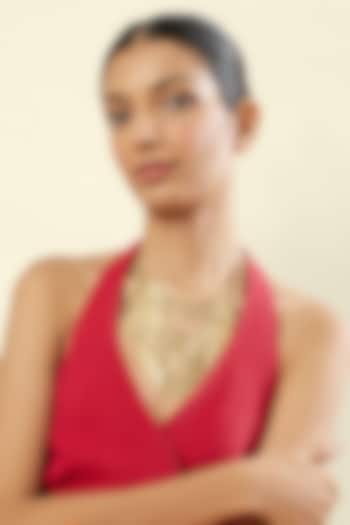 Gold Plated Hand-Cut Mirror Layered Necklace by Isharya at Pernia's Pop Up Shop