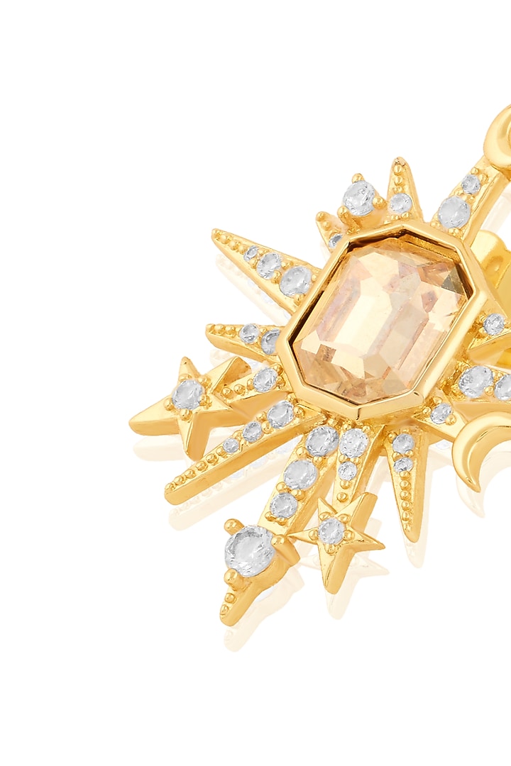 Gold Plated Crystal Zircon Stud Earrings by Isharya at Pernia's Pop Up Shop