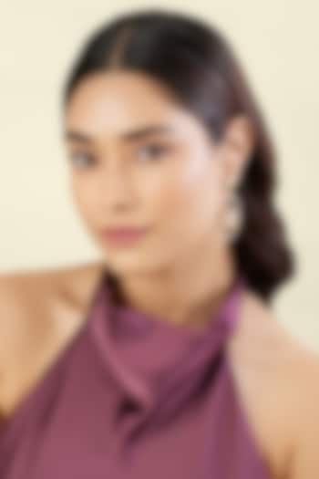 Gold Plated Crystal Zirconia & Cabochon Stone Dangler Earrings by Isharya at Pernia's Pop Up Shop