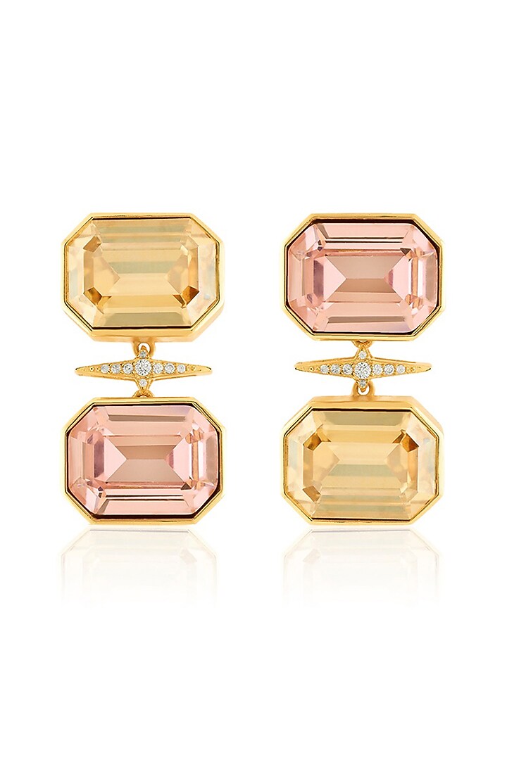 Gold Plated Crystal Zirconia Dangler Earrings by Isharya at Pernia's Pop Up Shop