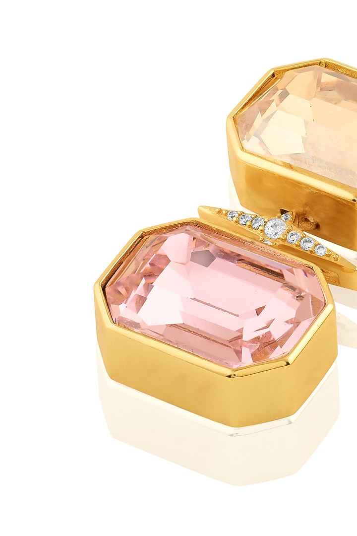 Gold Plated Crystal Zirconia Dangler Earrings by Isharya at Pernia's Pop Up Shop