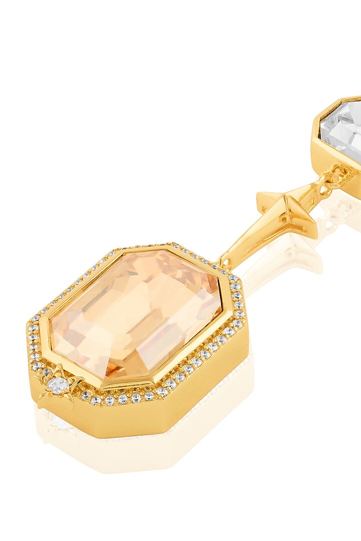 Gold Plated Crystal Zirconia Dangler Earrings by Isharya at Pernia's Pop Up Shop