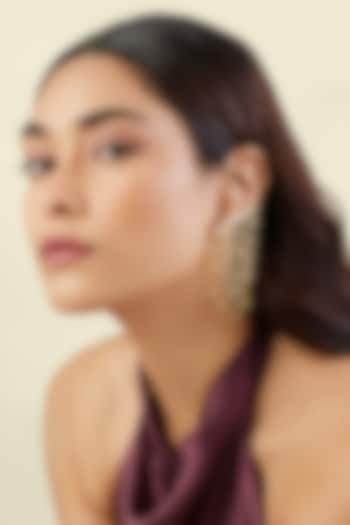 Gold Plated Crystal Zirconia Curtain Earrings by Isharya at Pernia's Pop Up Shop