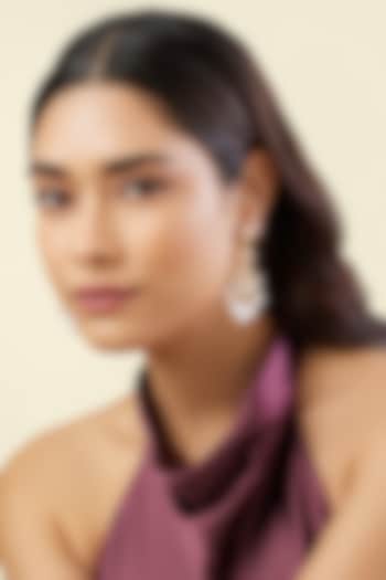 Gold Plated Crystal Zirconia & Pearl Dangler Earrings by Isharya at Pernia's Pop Up Shop