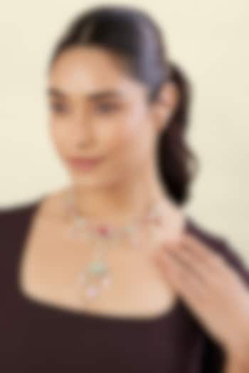 Gold Plated Multi-Colored Crystal Zirconia Necklace by Isharya at Pernia's Pop Up Shop