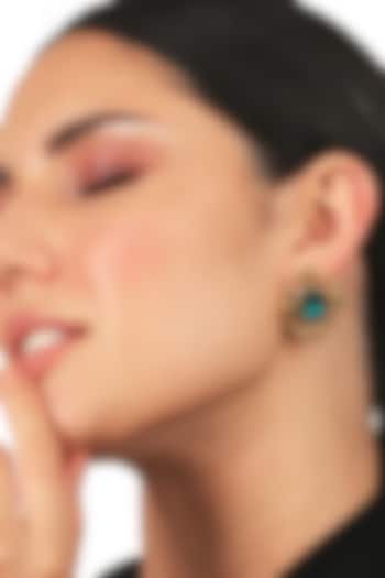 Gold Finish Emerald Earrings by Isharya at Pernia's Pop Up Shop