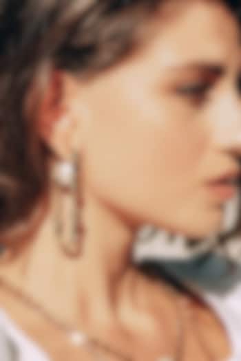 Gold Finish Pearl Hoop Earrings by Isharya at Pernia's Pop Up Shop