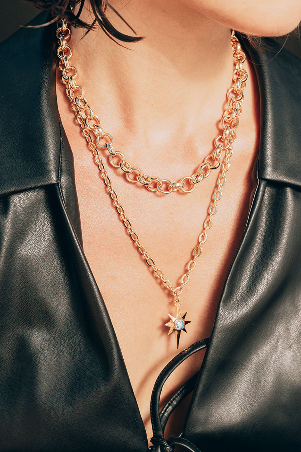 Gold Finish Abalone Necklace by Isharya at Pernia's Pop Up Shop