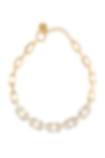 Gold Finish Hand-Cut Polki Mirror Necklace by Isharya
