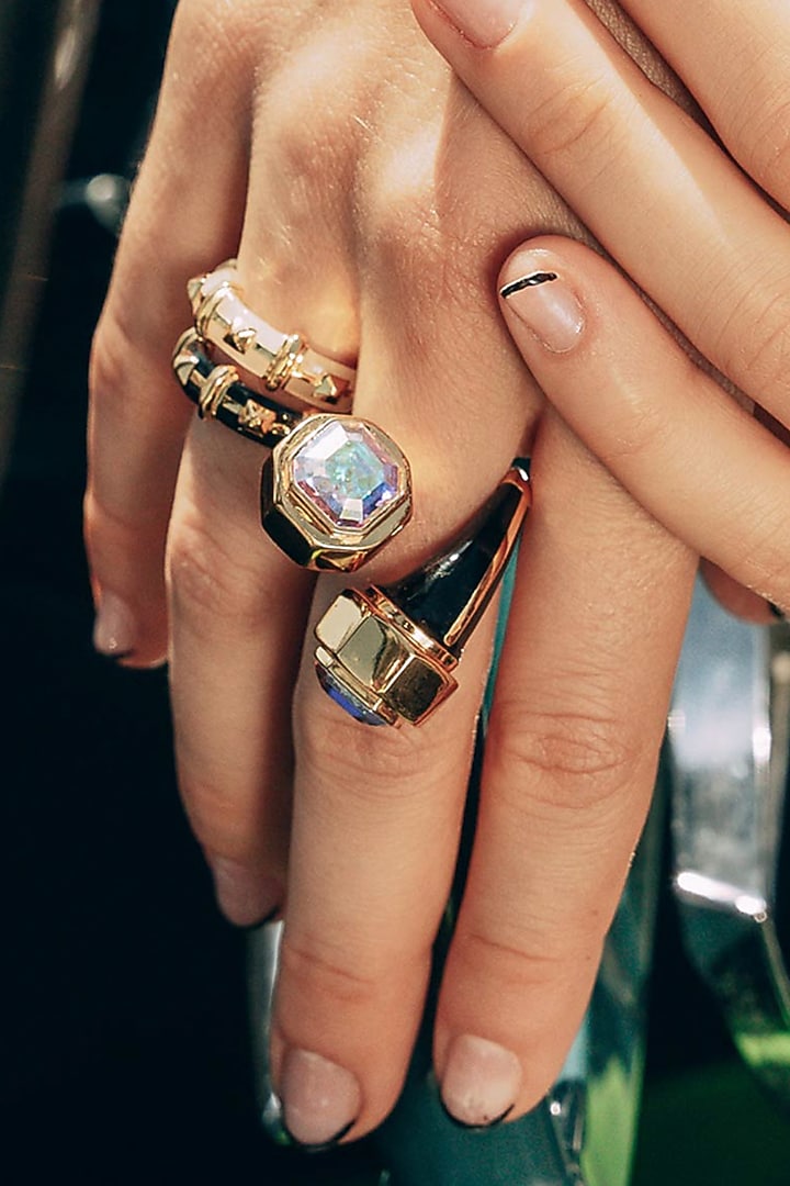 Gold Finish Abalone Ring by Isharya at Pernia's Pop Up Shop