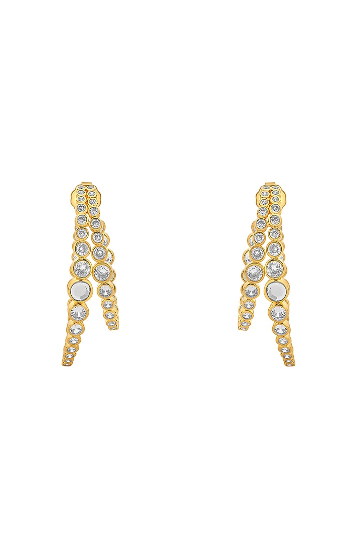 Gold Finish Hoop Earrings by Isharya at Pernia's Pop Up Shop