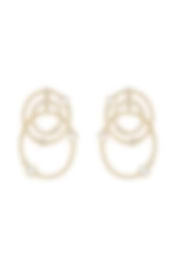 Gold Finish Double Layered Hoop Earrings by Isharya at Pernia's Pop Up Shop