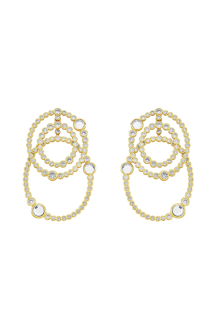 Gold Finish Double Layered Hoop Earrings by Isharya at Pernia's Pop Up Shop