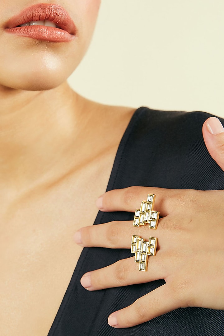 Gold Finish Mirror Ring by Isharya at Pernia's Pop Up Shop
