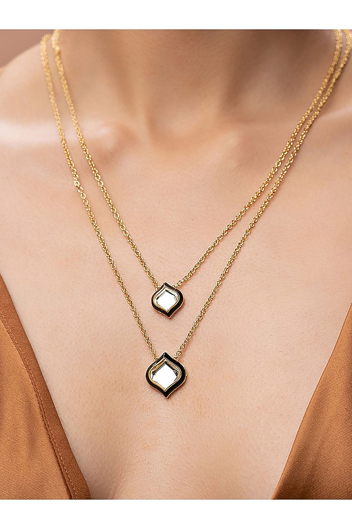 Gold Plated Mirror Layered Necklace by Isharya at Pernia's Pop Up Shop