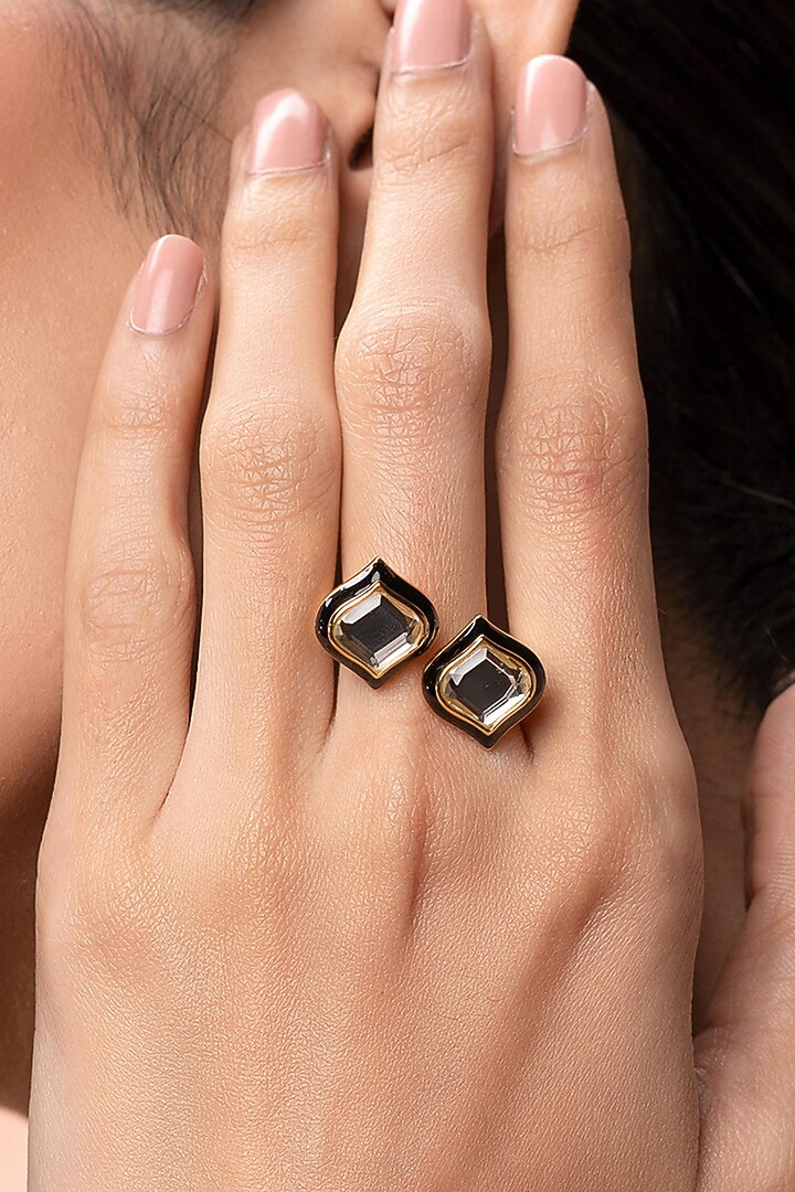 Gold Plated Mirror Ring by Isharya at Pernia's Pop Up Shop