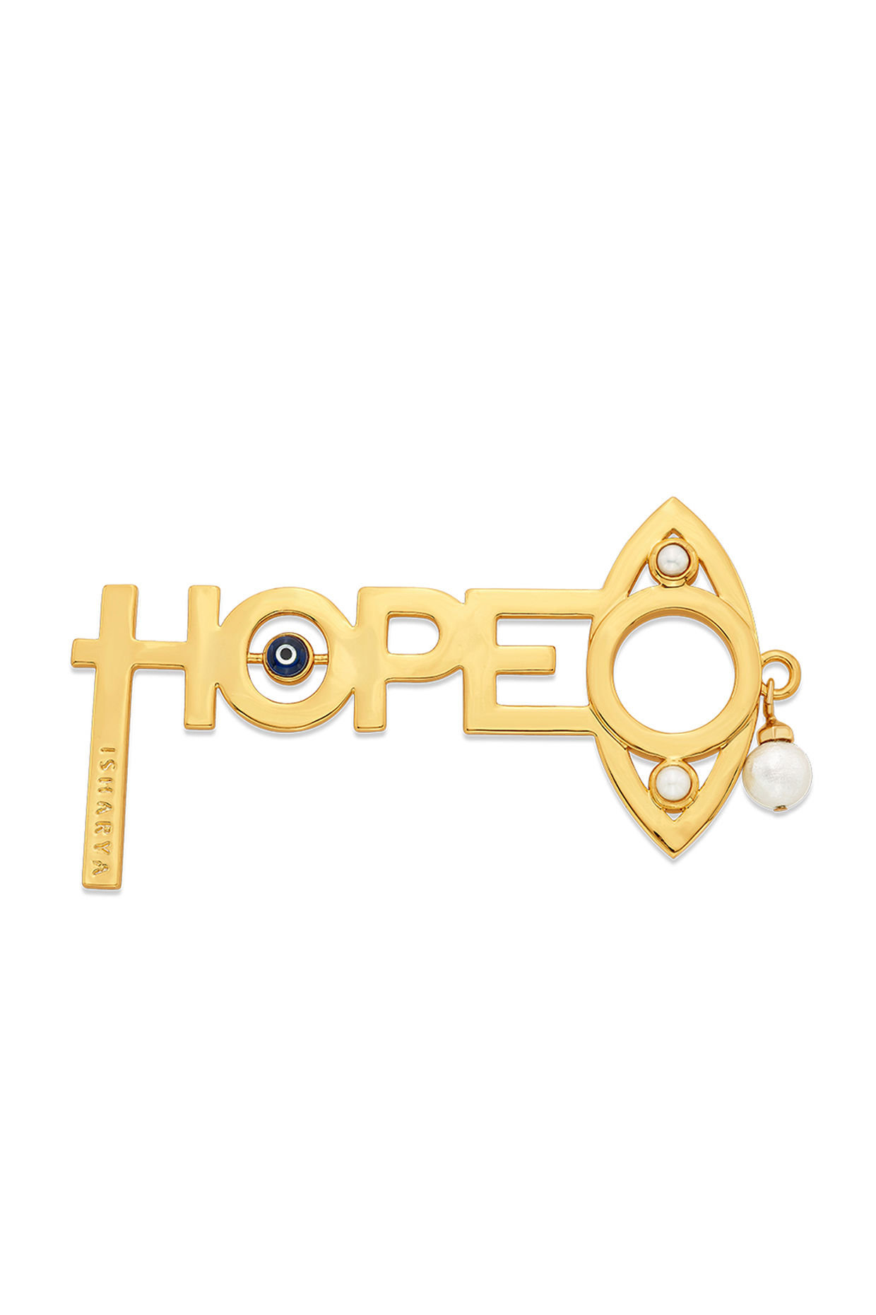 Gold Finish Hope Key Charm by Isharya at Pernia's Pop Up Shop