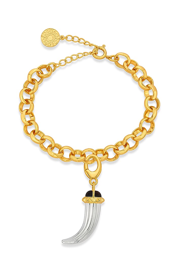 Gold Finish Tiger Eye Tusk Charm by Isharya at Pernia's Pop Up Shop