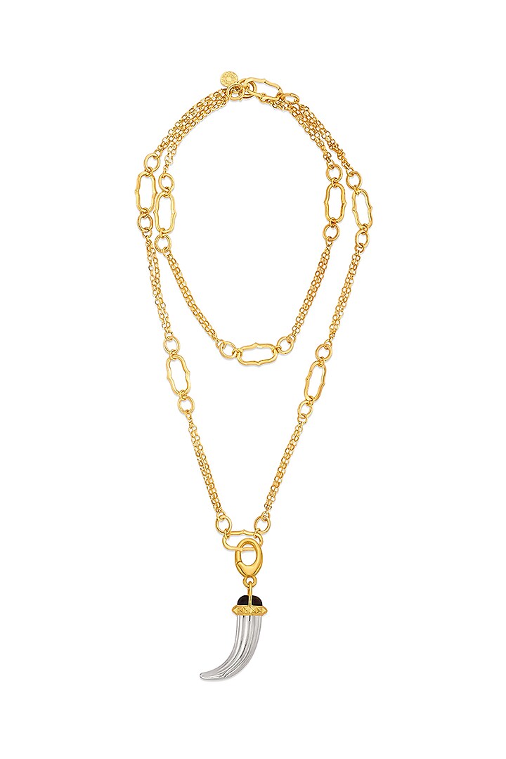 Gold Finish Tiger Eye Tusk Charm by Isharya at Pernia's Pop Up Shop