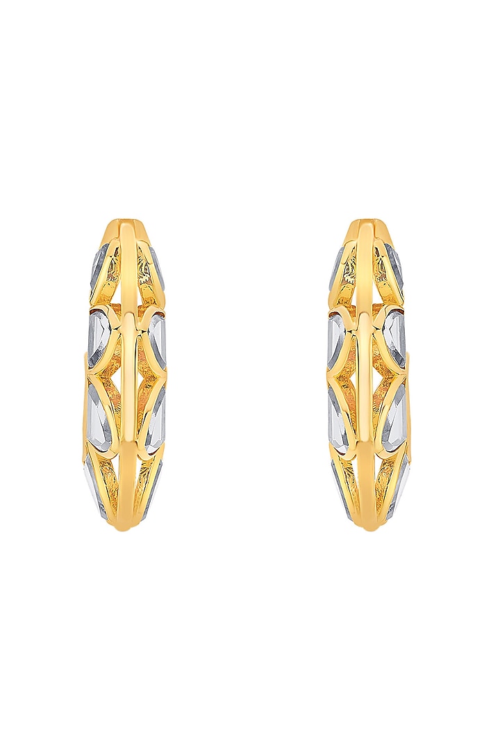 Gold Plated Mirror Hoop Earrings by Isharya