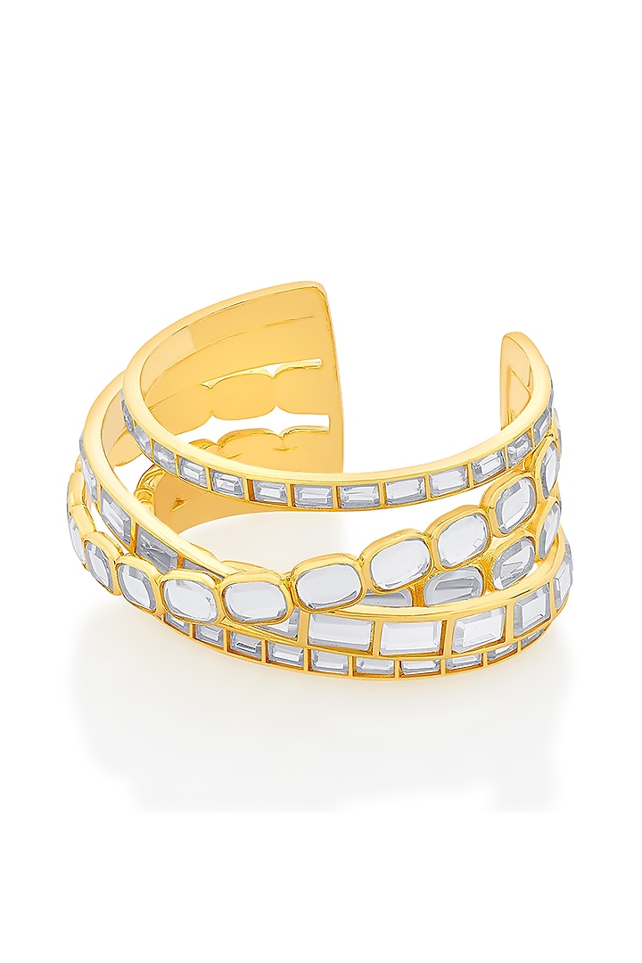 Gold Plated Mirror Stack Cuff by Isharya at Pernia's Pop Up Shop