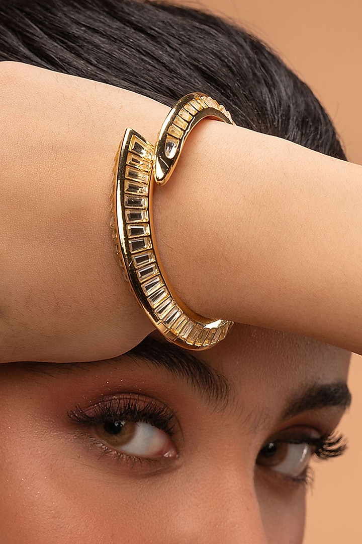 Gold Plated Mirror Snake Cuff by Isharya at Pernia's Pop Up Shop