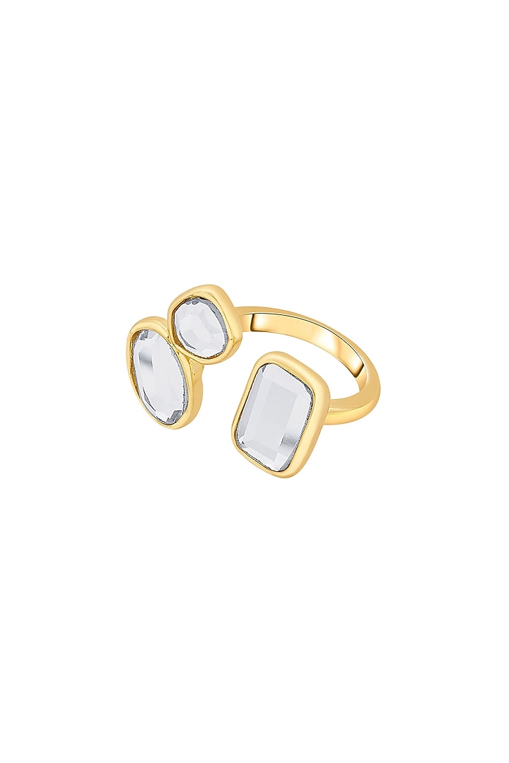 Gold Plated Mirror Open Ring by Isharya at Pernia's Pop Up Shop