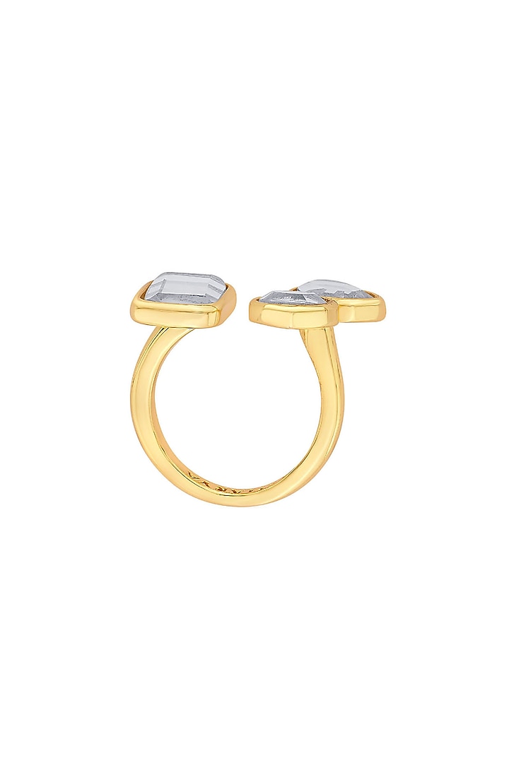 Gold Plated Mirror Open Ring by Isharya at Pernia's Pop Up Shop