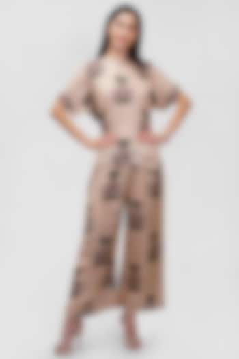 Nude Printed Pant Set by Ishreen kaur at Pernia's Pop Up Shop