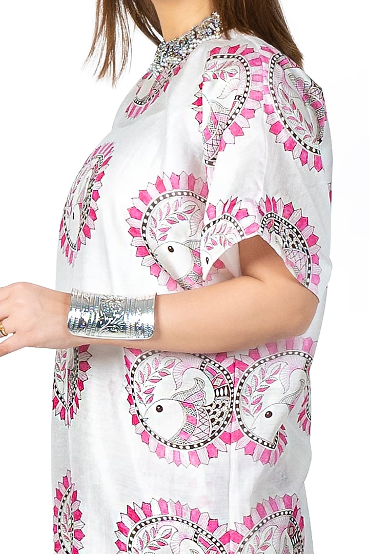 White & Pink Fish Printed Co-Ord Set by Ishreen kaur at Pernia's Pop Up Shop