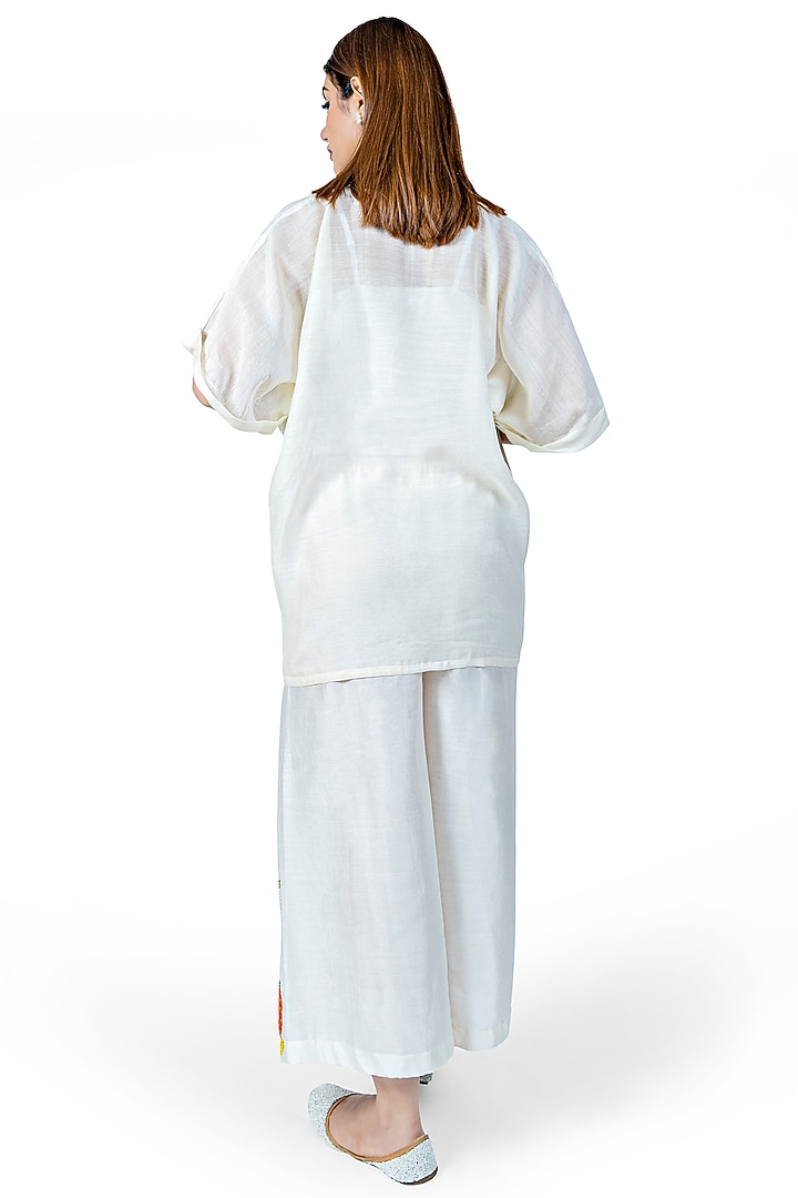 White Co-Ord Set With Multi Colored Print by Ishreen kaur at Pernia's Pop Up Shop