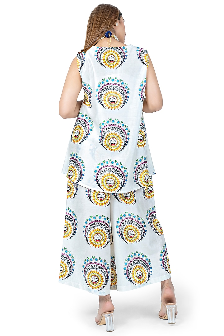 White Printed Co-Ord Set by Ishreen kaur at Pernia's Pop Up Shop