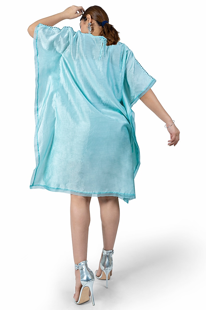 Sea Blue Printed Kaftan Summer Dress by Ishreen kaur at Pernia's Pop Up Shop