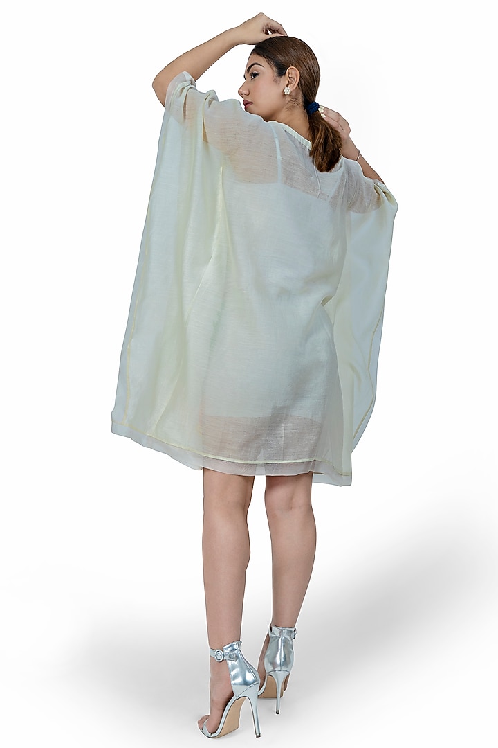 Off White Printed Kaftan Summer Dress by Ishreen kaur at Pernia's Pop Up Shop