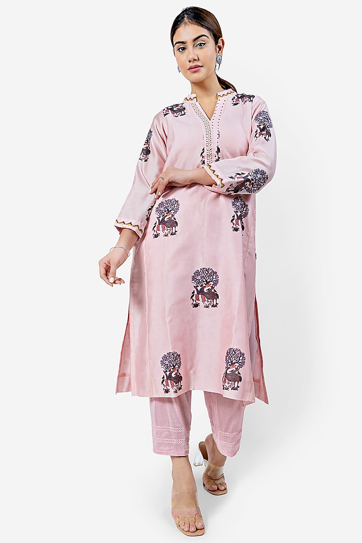 Light Pink Kalidar Kurta by Ishreen kaur