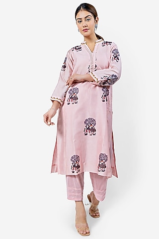 Light Pink Kalidar Kurta by Ishreen kaur