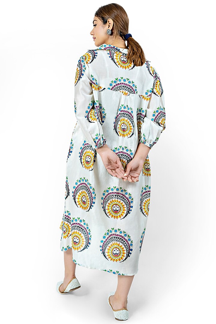 Off White A-Line Summer Shirt Dress by Ishreen kaur at Pernia's Pop Up Shop