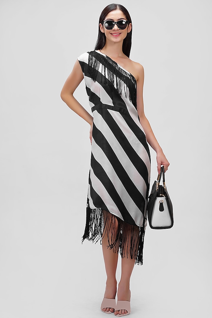 Black & White One-Shoulder Dress by Ishreen kaur