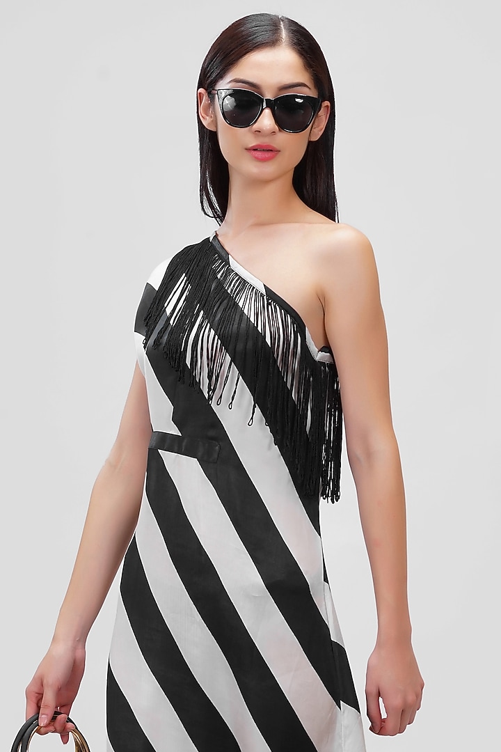 Black & White One-Shoulder Summer Dress by Ishreen kaur at Pernia's Pop Up Shop