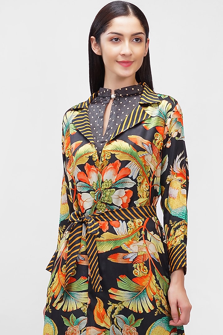 Multi-Colored Floral Jacket Summer Dress by Ishreen kaur at Pernia's Pop Up Shop