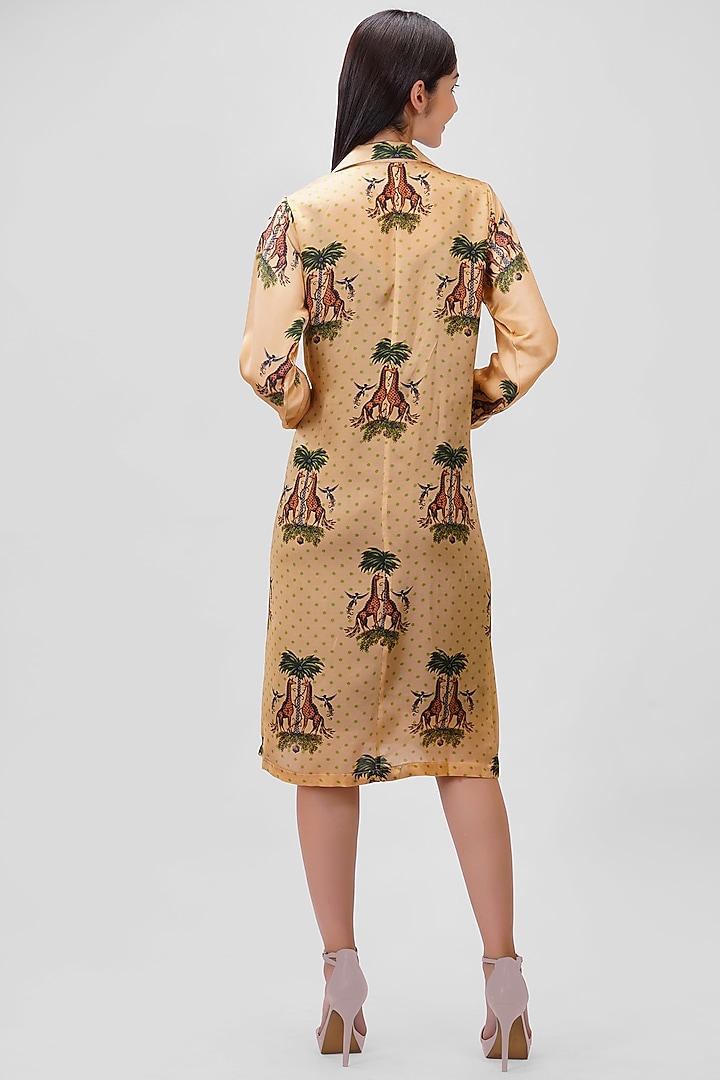 Beige & Green Jacket Summer Dress by Ishreen kaur at Pernia's Pop Up Shop