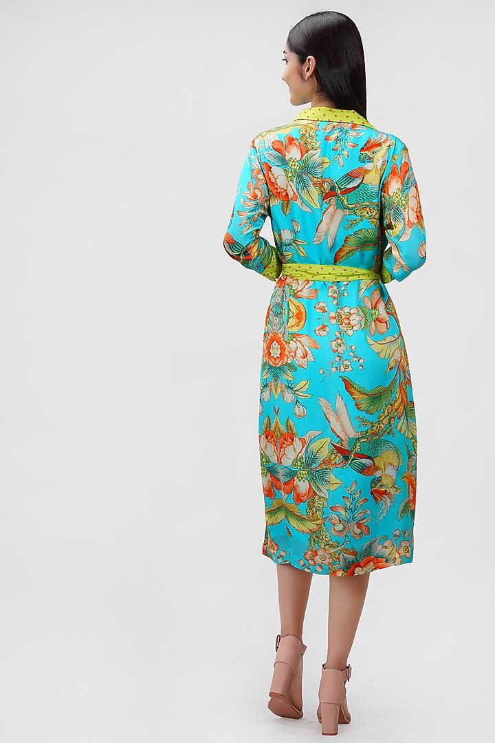 Firozi Floral Jacket Summer Dress by Ishreen kaur at Pernia's Pop Up Shop