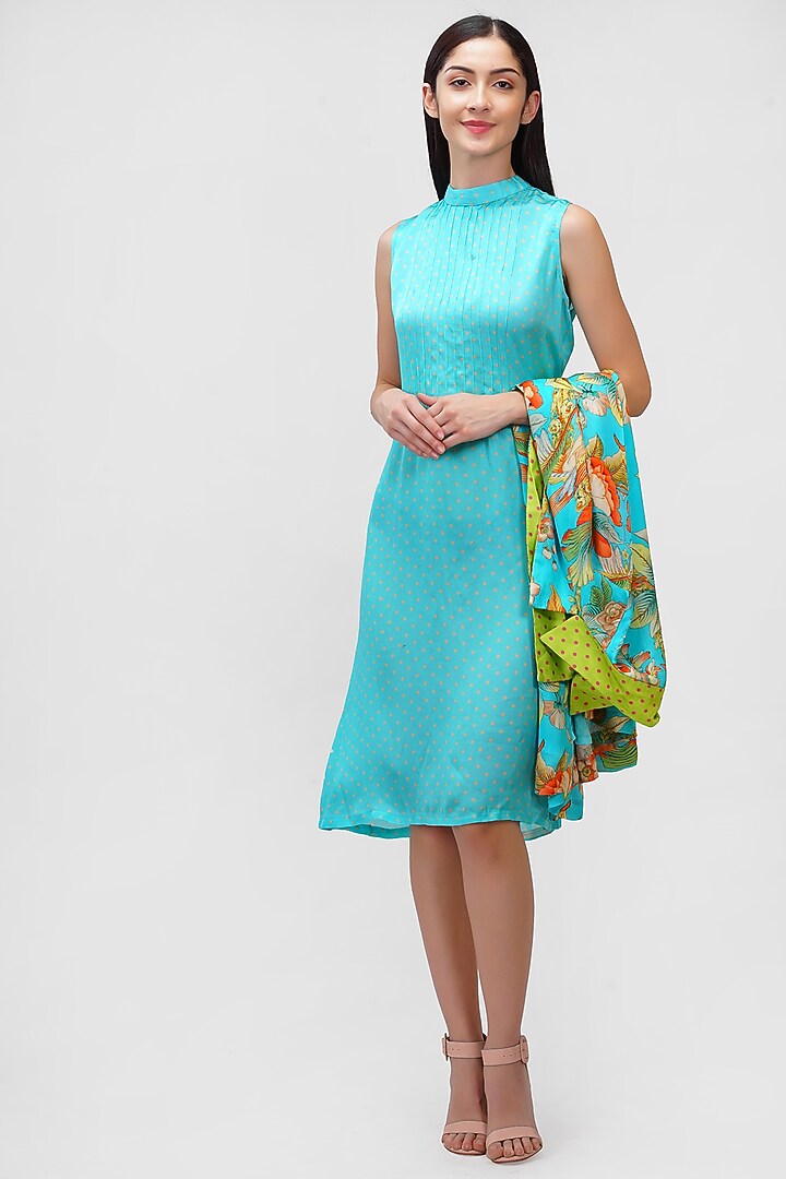 Firozi Floral Jacket Summer Dress by Ishreen kaur at Pernia's Pop Up Shop