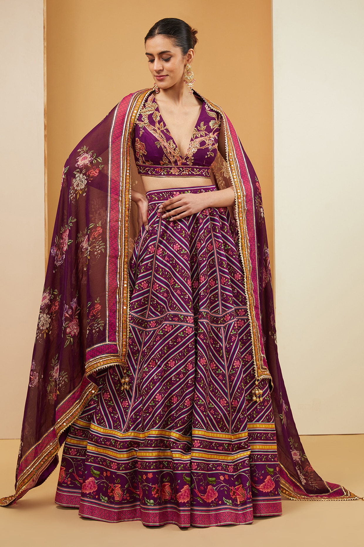 Neeru'S Women Lilac Color Georgette Fabric Ghagra Set – neerus-india