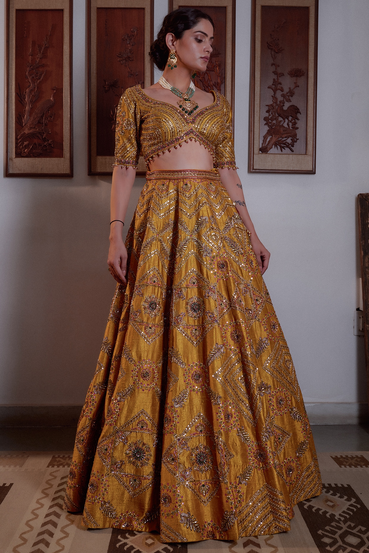 Buy Off White Bandhani Printed Cotton Lehenga Choli (NWG-1411) Online